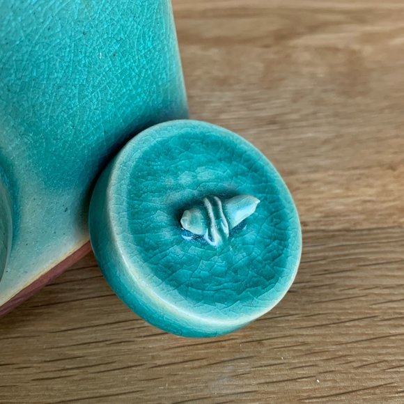 VTG Asian Teapot Ceramic Bamboo Tea Pot - Picture 4 of 13